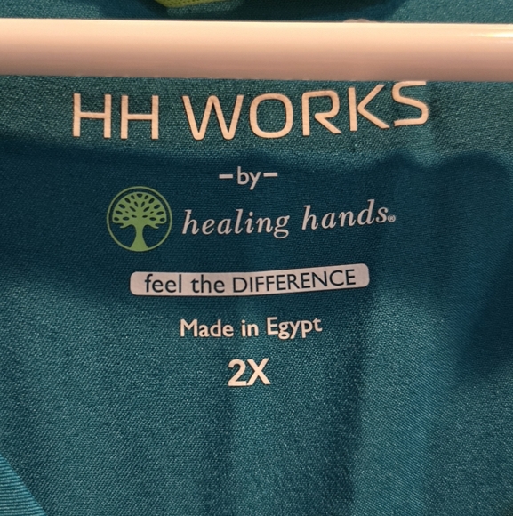 Healing Hands Works, Women's size 2X, Scrub Top,Barely Worn,Perfect Shape,Teal - Picture 2 of 8
